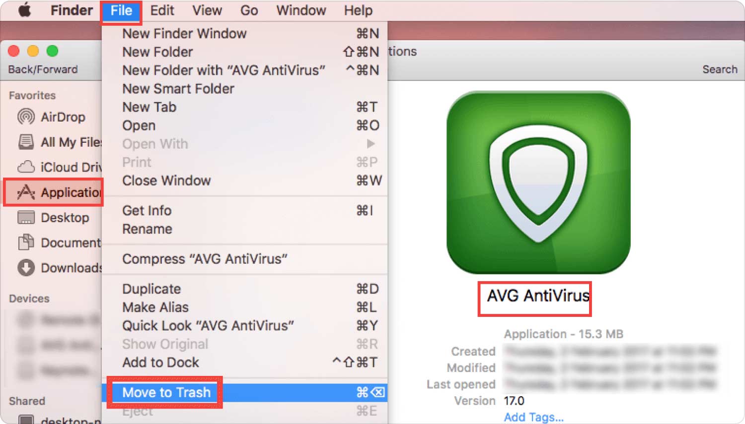 Mac で AVG を手動でアンインストールする