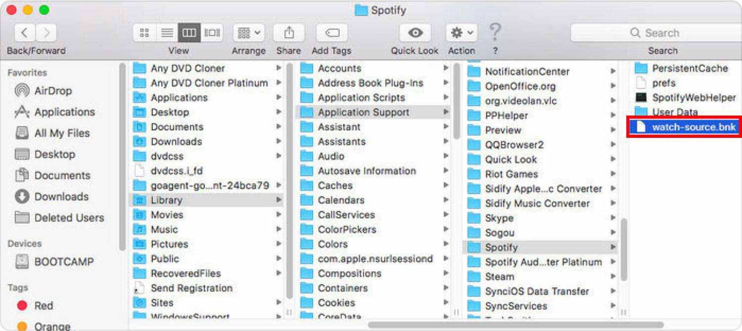 Cancella la cache di Spotify su Mac utilizzando Finder