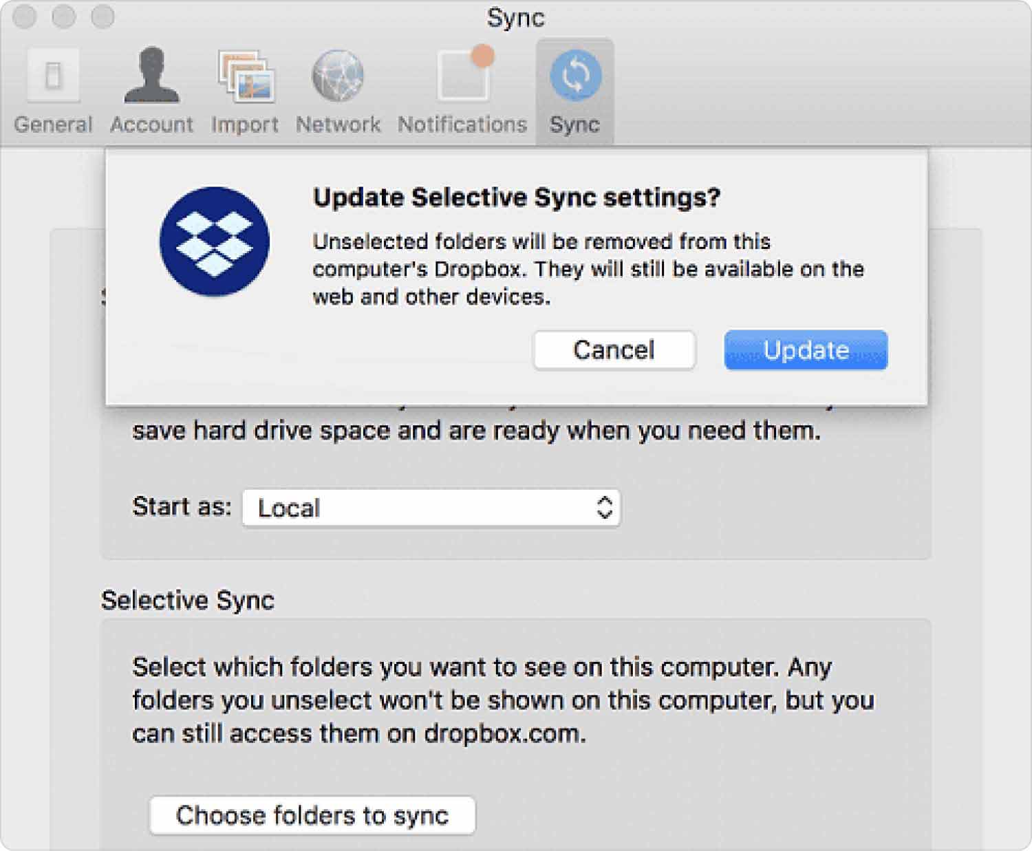 Make Use Of the Dropbox's Feature - Selective Sync