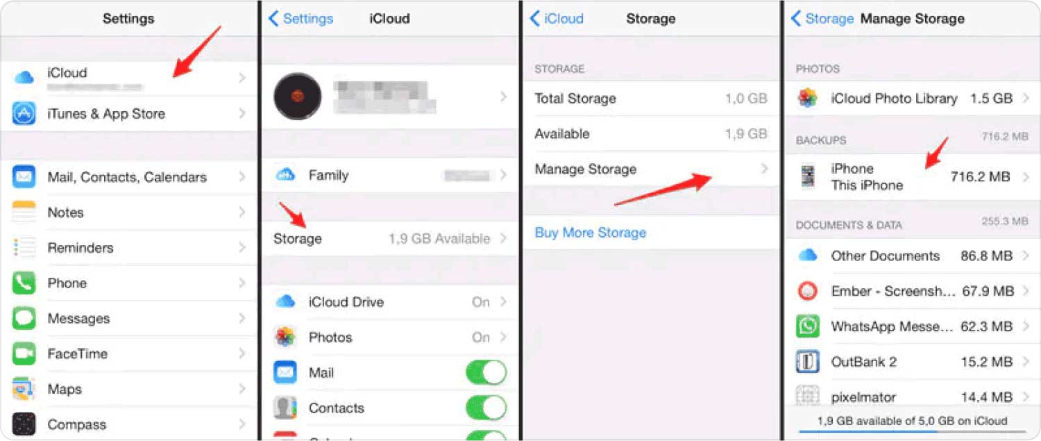 Localize backups do iCloud no iPhone