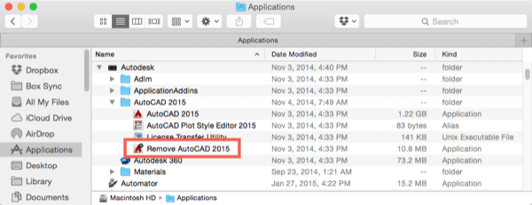 Disinstallare AutoCAD su Mac utilizzando manualmente