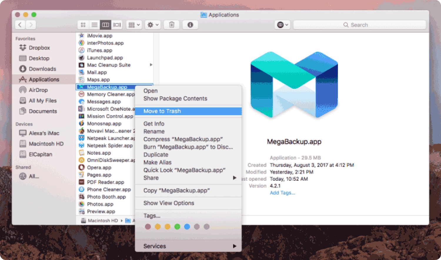 Finder'ı Kullanarak Mac'teki MEGA Yedeklemeyi Kaldırma