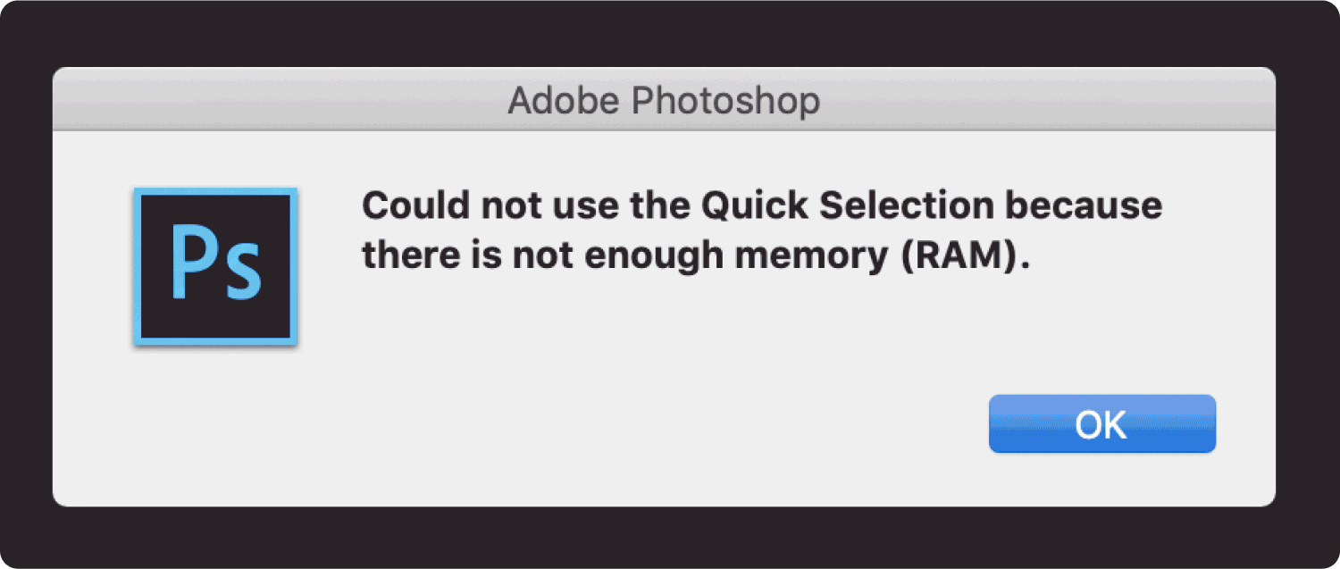 Photoshop に十分な RAM がありません