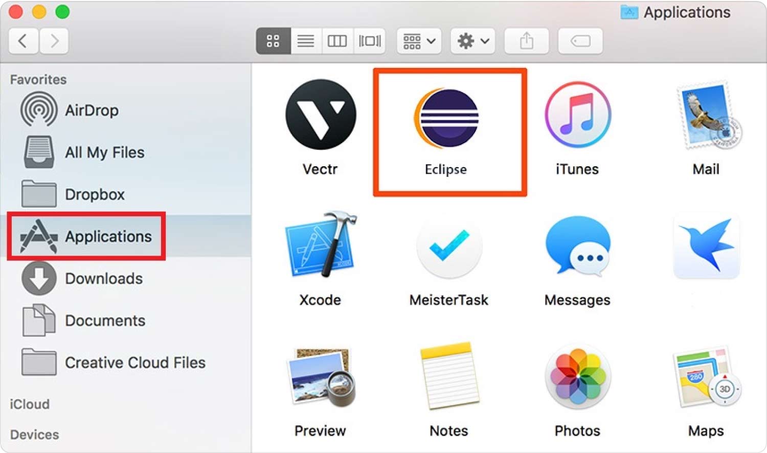 Удалить Eclipse на Mac вручную